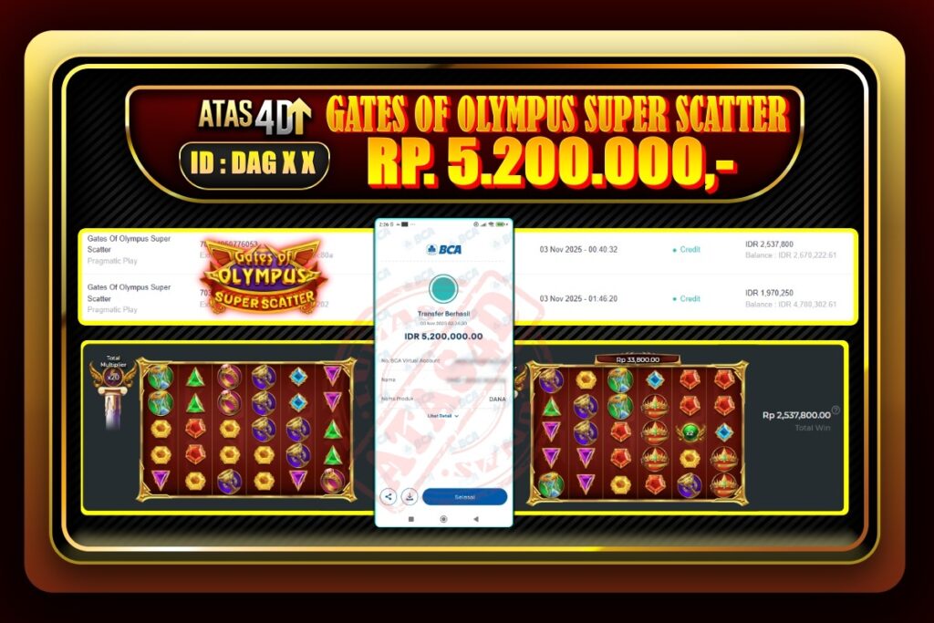 Bukti Jp ATAS4D Slot Online – 03 November 2025.