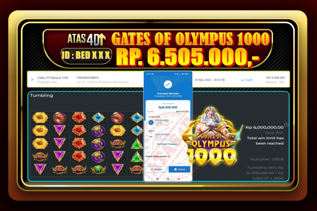 Bukti Jp ATAS4D Slot Online – 10 November 2025