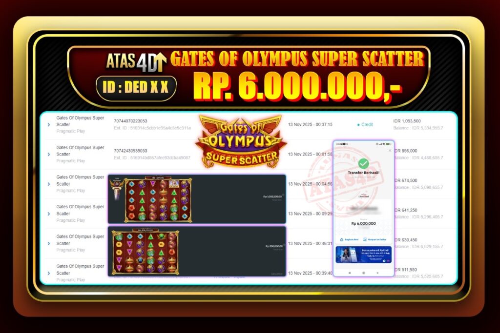 Bukti Jp ATAS4D Slot Online 13 November 2025