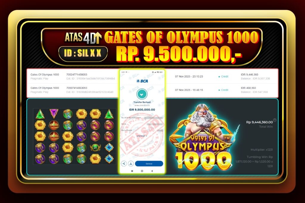 Bukti Jp ATAS4D Slot Online 08 November 2025