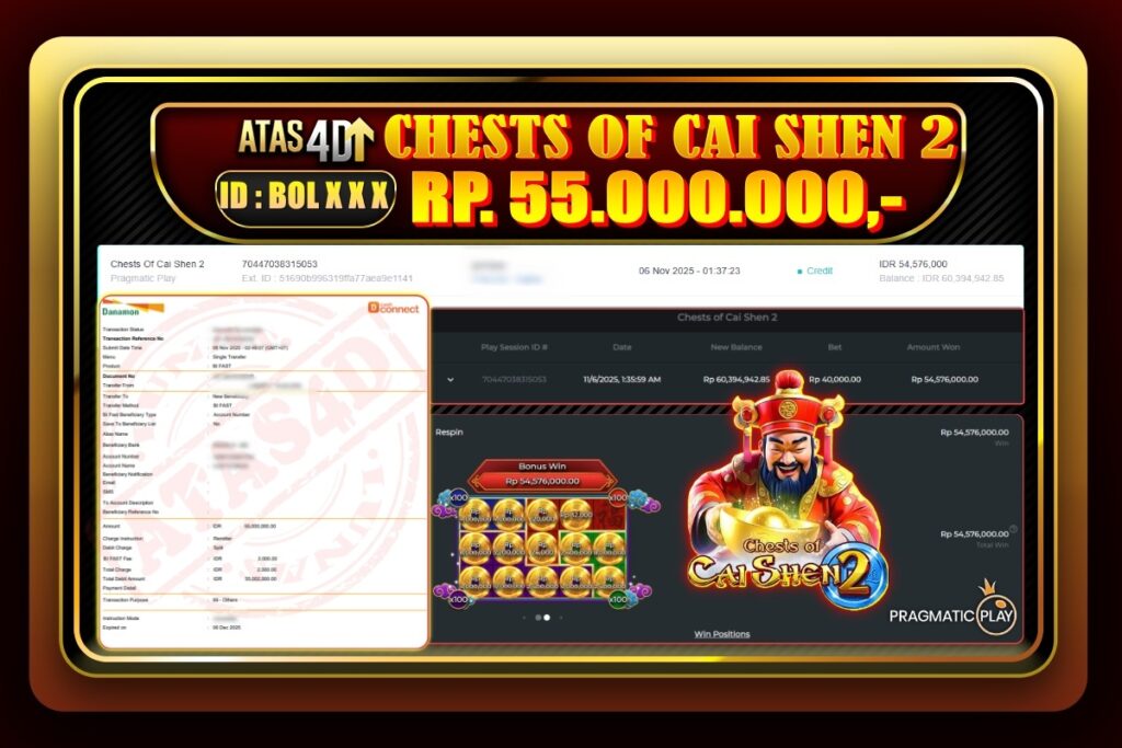 Bukti Jp ATAS4D Slot Online 06 November 2025.