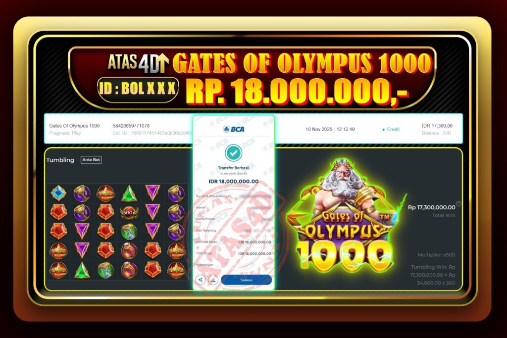 Bukti Jp ATAS4D Slot Online 10 November 2025