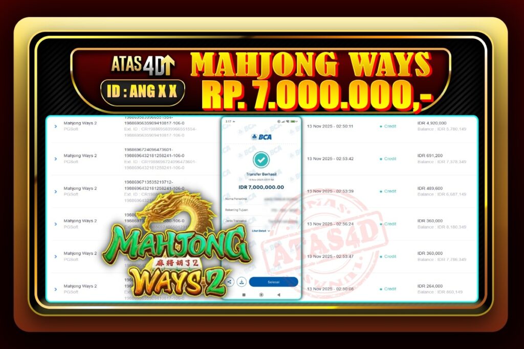 Bukti Jp ATAS4D Slot Online – 13 November 2025.