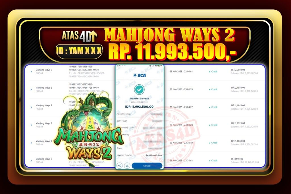 Bukti Jp ATAS4D Slot Online 27 November 2025