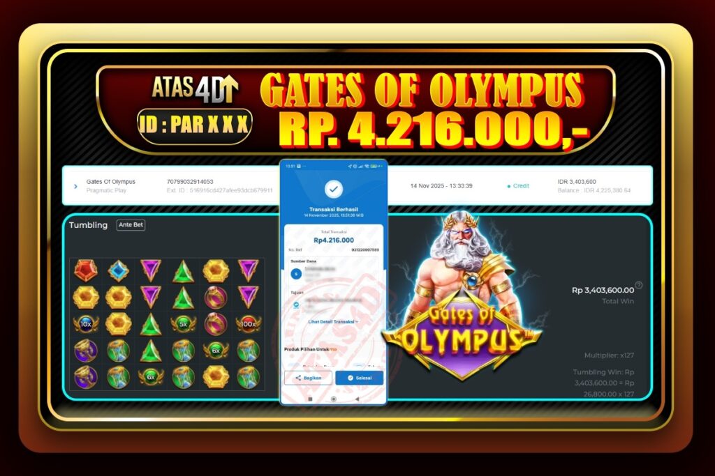 Bukti Jp ATAS4D Slot Online 14 November 2025.