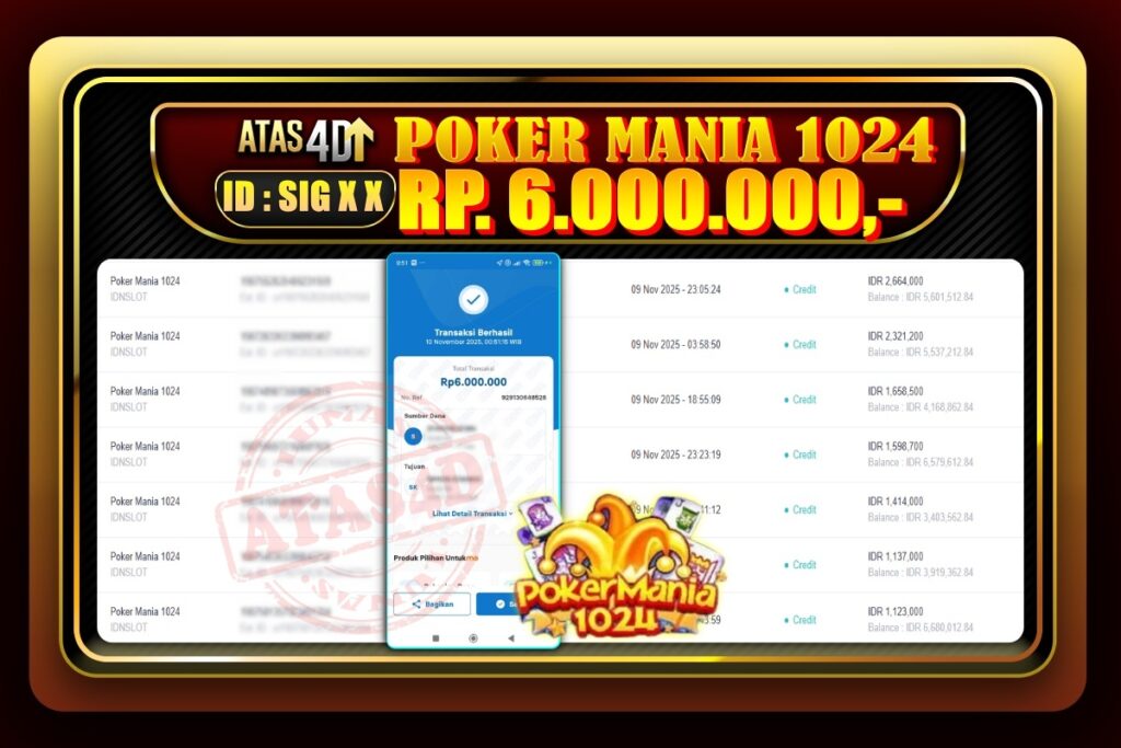 Bukti Jp ATAS4D Slot Online 10 November 2025.