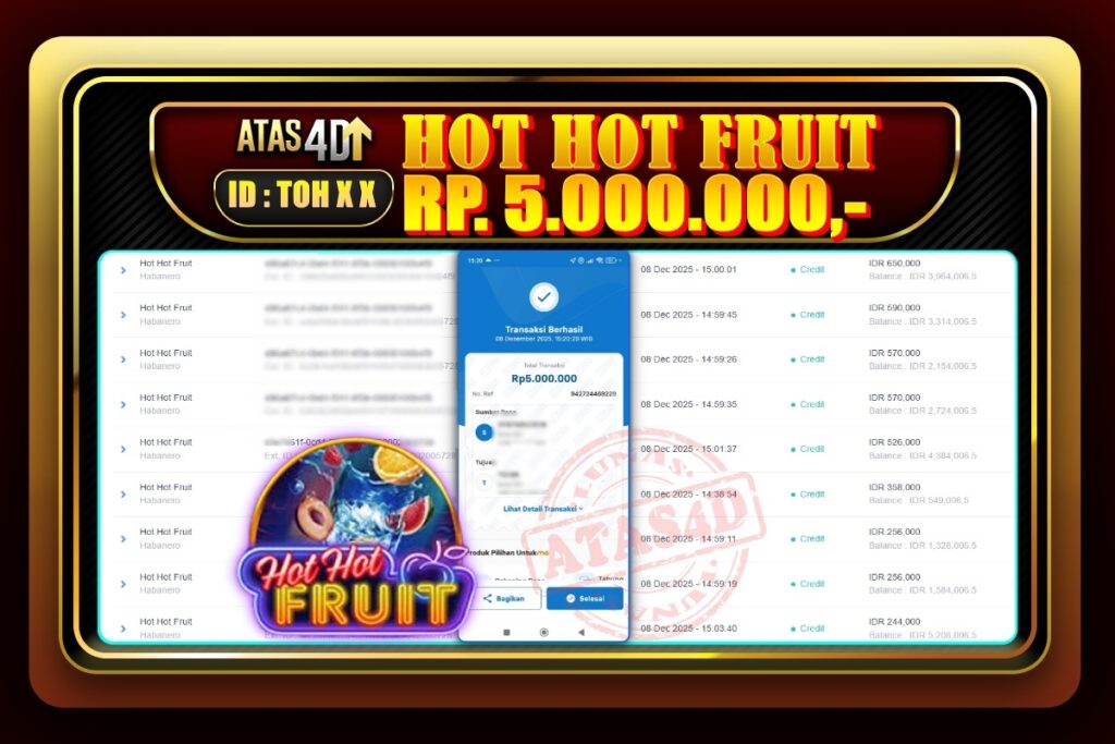 Bukti Jp ATAS4D Slot Online 08 Desember 2025