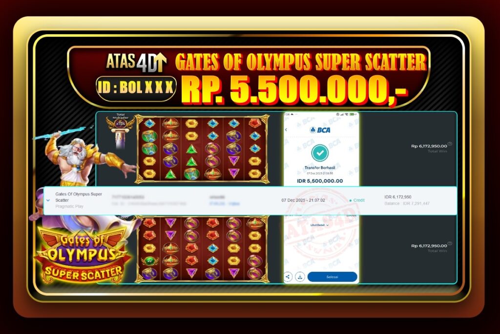 Bukti Jp ATAS4D Slot Online 07 Desember 2025
