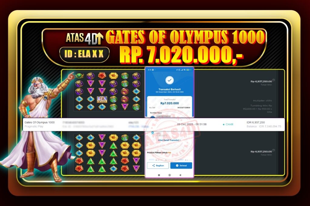 Bukti Jp ATAS4D Slot Online 09 Desember 2025