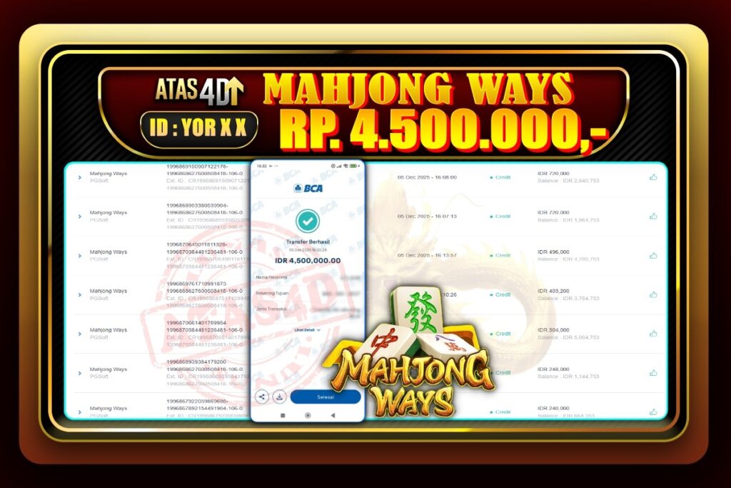 Bukti Jp ATAS4D Slot Online 05 Desember 2025.