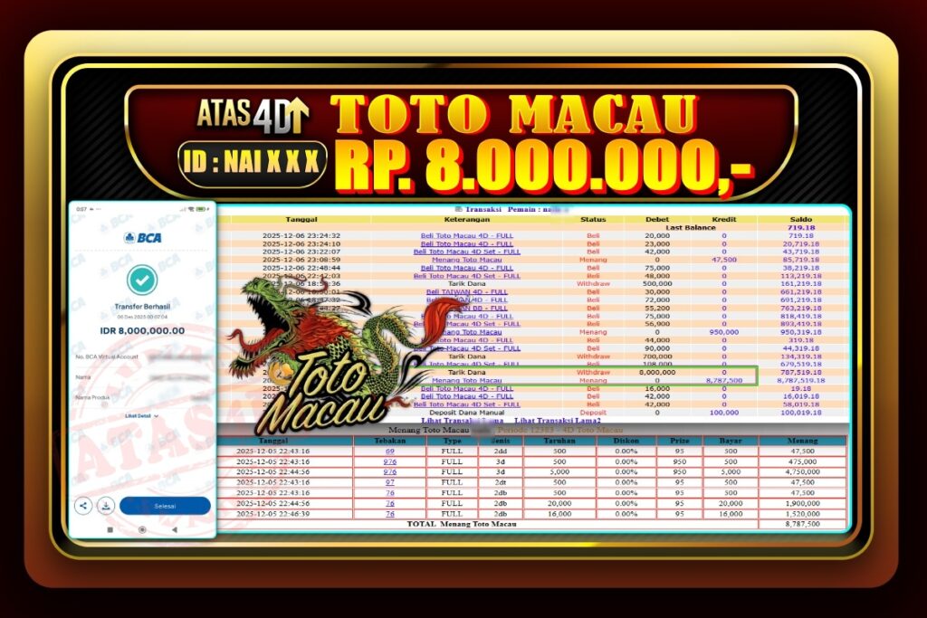 Bukti Jp ATAS4D Togel Online 05 Desember 2025
